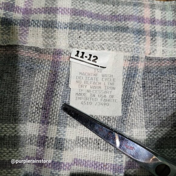 Vtg Wool Blend Plaid Midi Skirt Size 11 12 Academia Ethereal Whimsy Boho 70's - Picture 4 of 9